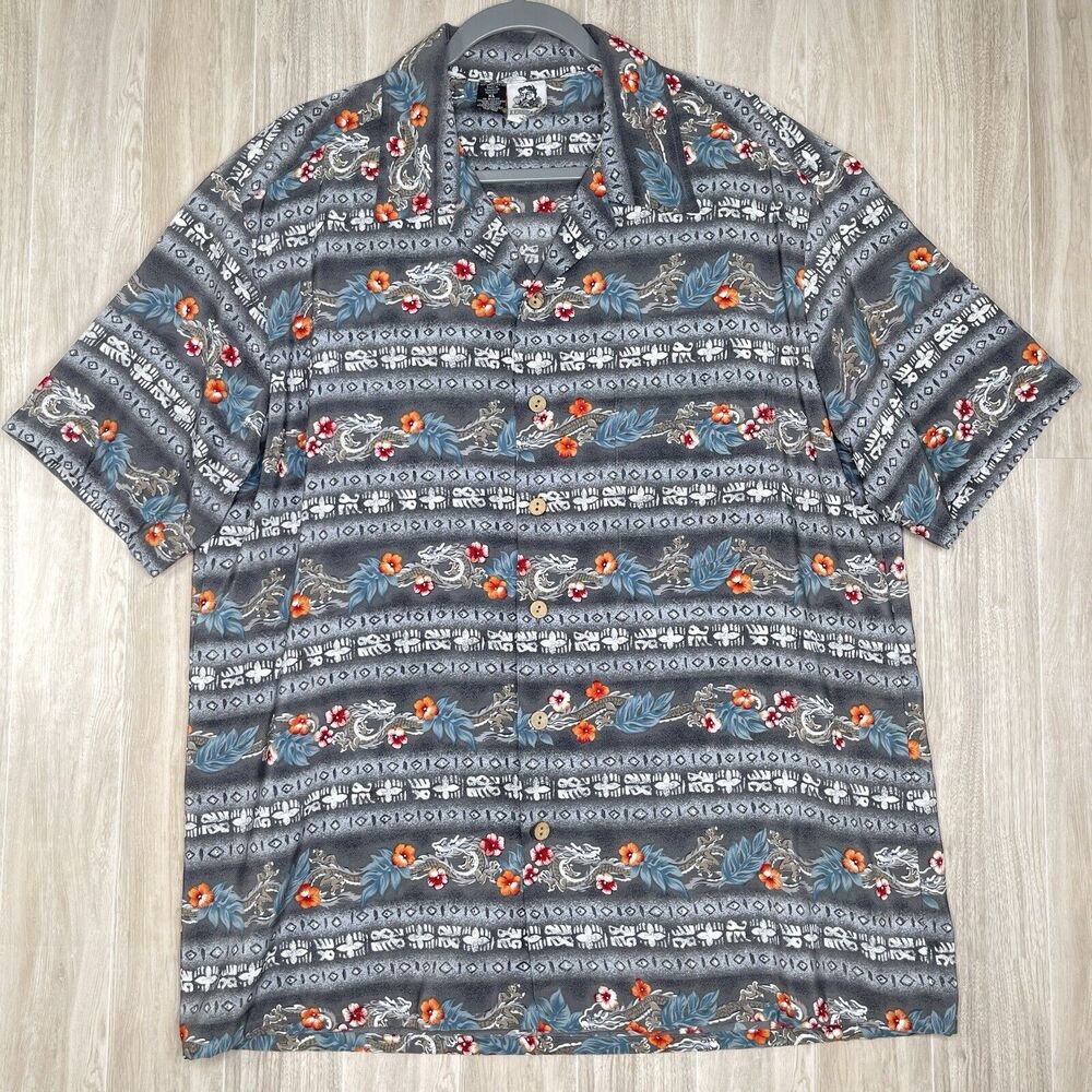 Kennington LTD California Hawaiian Shirt Men’s XL Florar Dragon Skater Surfer